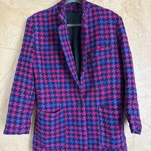 Houndstooth Blazer in Pink & Purple